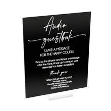 Libro de visitas de acrílico para audio para boda - Deja un mensaje para los recién casados sin electricidad - Elegante aspecto de vidrio transparente para la decoración de la fiesta de boda