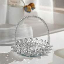 Neuer Stil zarter Kristall Blumenkorb Ornament, Handgehaltener Blumenkorb für Mädchen, Heimdekoration für Wohnzimmer, Schlafzimmer, Esszimmertisch, Dekoration für Frauen, Geschenk für Feiertage, geeignet für verschiedene Dekorszenarien