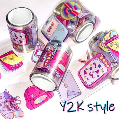 2m Y2K Pembe Kız Evcil Hayvan Dekoratif Washi Bant, Çizgi Film Yaratıcı Kendin Yap Scrapbooking Kırtasiye Malzemeleri Etiketler Çıkartma Scrapbook Malzemeleri Komik Etiketler Kindle