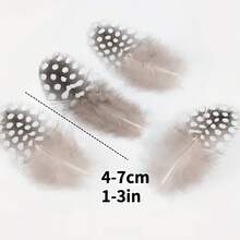 50 件斑点羽毛，4-7 厘米/1-3 英寸，天然羽毛，适用于 DIY 婚礼装饰、斑点珍珠鸡羽毛、猫玩具、DIY 珠宝配饰 - 彩色 - 查看 4