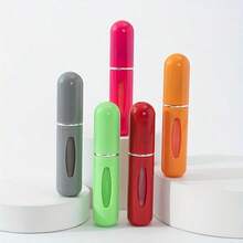 5 件 5 毫升便携式迷你塑料底部可填充香水喷雾器容器，男女通用可重复使用旅行化妆品雾化器，礼物之选 - 彩色 - 查看 8