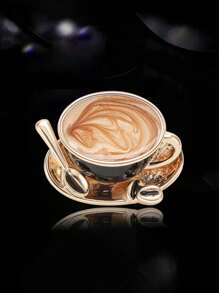 1 pezzo Spilla vintage a forma di tazza di caffè per donne, spilla a forma di attrezzo, adatta per borse, maglioni, cappotti, cappelli, scarpe, vestiti, completi
