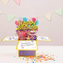 Generic 3D Happy Birthday Card, Paper Pop Up Birthday Cards Greeting Cards With Blank Card And Envelope, Unique Birthday Gift For Women Men Kids Husband Wife Mom Dad Daughter,Back To School,School Supplies