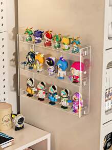 1pc Multi-Layer Acrylic Wall-Mount Display Rack, Customized For Blind Boxes, Nail Polish, Action Figures And Other Toys/Accessories. Practical Storage Rack And Decorative Display Wall, Helps Organize And Showcase Your Toy Collection, Easy To Create Your Own Toy Exhibition Space At Home