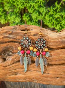 TopHanqi 13 Paar Vintage Bohemien Ohrring Set, geometrische personalisierte Tropfenöl-handgefertigte Quaste-Ohrringe mit Strass-Umwicklung, geeignet für täglichen Gebrauch, Partys, Street-Style, Geschenke, ganzjährig