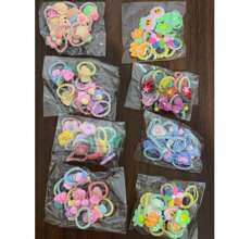 20-Pcs Cute Flower Hair Ties For Women And Girls - Simple Floral Elastic Hair Bands With Fruits And Animals Details, Plastic Material, Versatile For Ponytails And Hairstyles
