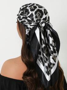 1 peça de cachecol moderno para todas as estações, cachecol quadrado estampado para mulheres, bandana feminina para uso diário, novo lenço de cabeça com proteção solar