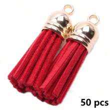 20/50 piezas Colgantes con borlas dorados y plateados, broches, accesorios para pendientes, llaveros, colgantes, borlas para manualidades y joyería DIY