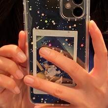 星形1件装高透明闪亮亮片手机壳，兼容苹果手机 - 透明星星 - 查看 5