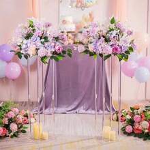 Jarrón alto transparente de acrílico para centro de mesa de boda, soporte floral transparente con diseño geométrico, exhibidor elegante adecuado para decoración de cumpleaños, boda y primavera