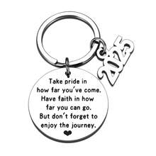 1pc Graduation Season Slogan Stainless Steel Tag Keychain, Graduation Memorial Stainless Steel Keychain Gift