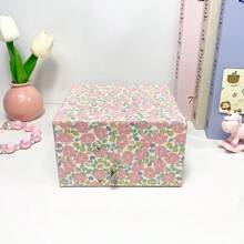 Kotak Perhiasan Musik Anak Perempuan dengan Cermin & Laci, Kotak Musik Balerina/Unicorn untuk Anak-anak, Organizer Penyimpanan Motif Bunga untuk Hadiah Ulang Tahun - bunga - View 8