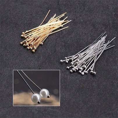 100pcs High Quality Silver Color Pearl Pins, 16mm - 50mm, Perfect For DIY Jewelry Making, Bracelets, Necklaces, And Earrings - Craft Accessories For Creative Hobbyists