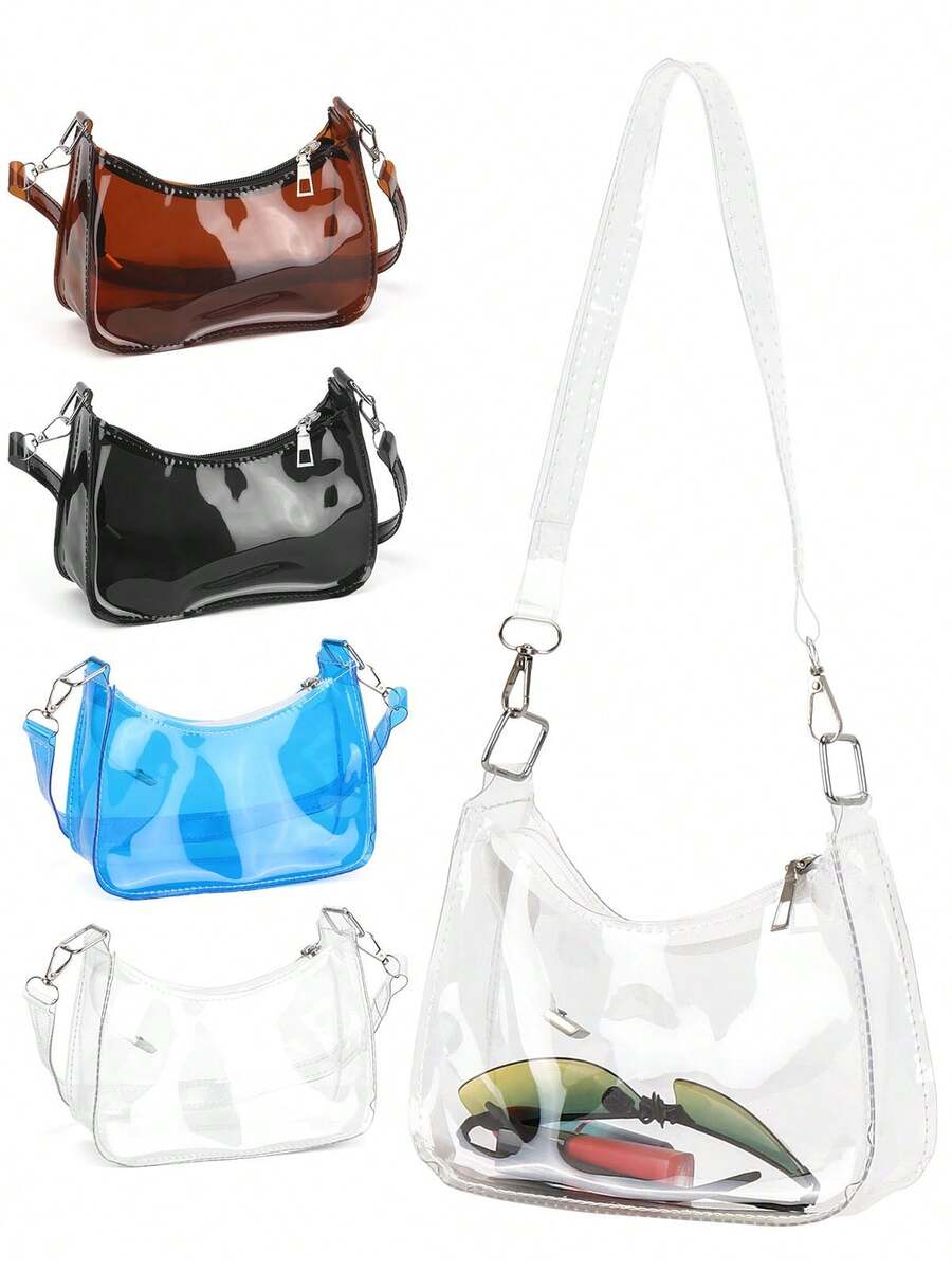 Clear Stadium Approved Purse For Women Transparent Crossbody Bag Small Shoulder Handbag For Concerts, Events, Travel & Sports - 清除 - 查看 1