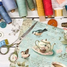 12/24PCS Tea Party Theme Scrapbook Paper Pad, 5.9*5.9inch Shabby Chic Pattern Vintage Tea Party Scrapbook Paper For DIY Crafts Journaling Scrapbook Supplies Gift Wrapping Album Art Decorative Craft Paper, Scrapbooking Supplies