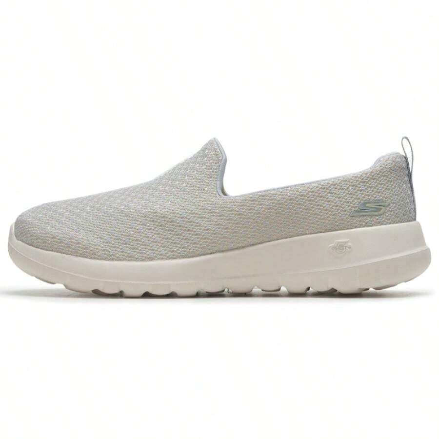 Skechers 女士休闲一脚蹬轻便透气步行鞋，Go Walk Joy，124199-LGYL - 淺灰色/黃色 - 查看 1