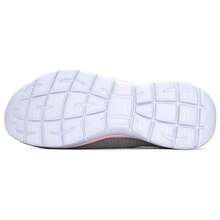 Skechers Zapatillas deportivas casuales elásticas sin cordones para mujer, zapatos deportivos casuales ligeros y cómodos - Gris/Rosa - Ver 4