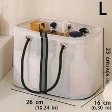 Foldable Bathroom Shower Caddy Basket, Portable Gym Laundry Mesh Storage Bag, Dirty Clothes Organizer For Travel, Men Shower Tote, Bathing Mesh Basket, Back To School, Bathroom Accessories, Room Decor - Multicolor - View 17