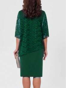 فستان أنيق متوسط الطول من التطريز والتصميم الراقي مناسب لحفلات المساء، حفل الزفاف، الحفلات، المناسبات الرسمية والاستخدام اليومي