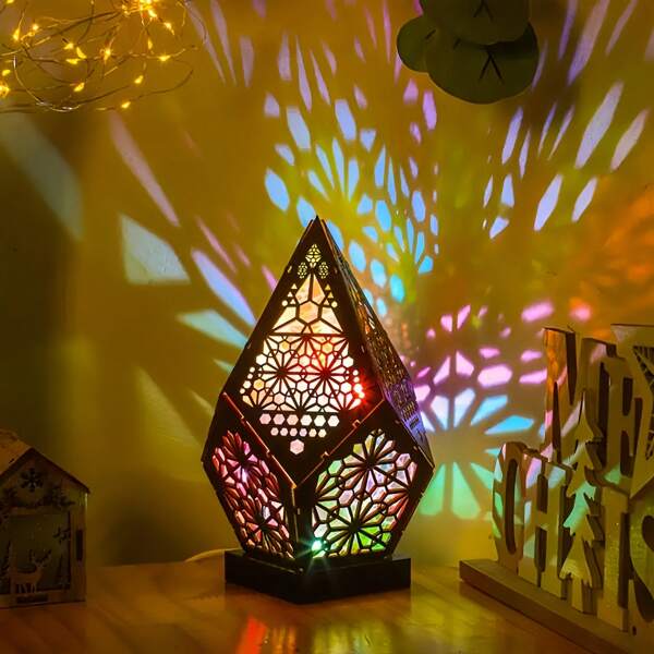 1 pezzo Lampada a proiezione a esplosione di stelle, luce atmosferica in stile bohémien, adatta per uso domestico e in camera da letto, utilizzabile anche come lampada per l'atmosfera delle festività
