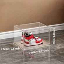 1pc High-Quality Magnetic Transparent Acrylic Shoe Box, Stackable Display Storage Box For Shoes, Handbags And Collectibles - Clear - View 4
