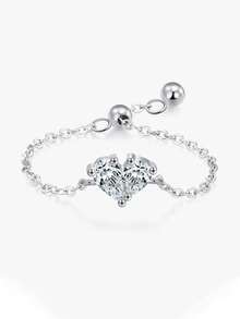 ESBERRY 1 chiếc nhẫn bạc 925 cao cấp, độc đáo, đính đá Zirconia hồng, có thể điều chỉnh kích cỡ, thích hợp làm quà cưới, sinh nhật hoặc quà Ngày của Mẹ cho phụ nữ. - Nhiều màu - Xem 12