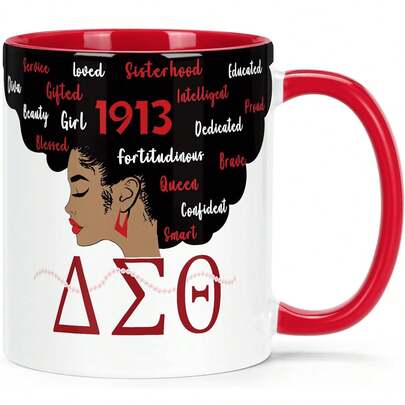 Gifts For Women,  Gifts, Delta Sigma Theta Mug, DST Coffee Cup, Delta Sigma Theta Gifts, Christmas Gifts, Women Gifts, Futtumy Red 11 Fl Oz Coffee Mugs Ceramic Mug Tea Cups