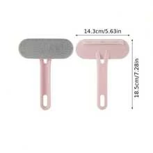 Double-Sided Manual Fabric Shaver & Lint Remover - Household Coat Garment De-Pilling Tool With Pet Hair Removal & Anti-Pilling - 粉色 - 查看 2
