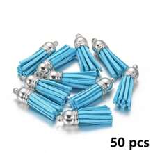 20/50 piezas Colgantes con borlas dorados y plateados, broches, accesorios para pendientes, llaveros, colgantes, borlas para manualidades y joyería DIY