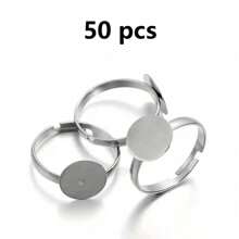20/50 piezas a granel Anillos en blanco metálicos ajustables de 7-10mm, aptos para hacer joyas de anillos hechos a mano DIY
