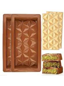 1 szt. Silikonowa foremka do czekolady, ciemne kolorowe kształty piramidy batoników, duże silikonowe narzędzie do pieczenia do topienia wosku, akcesoria kuchenne i cukiernicze