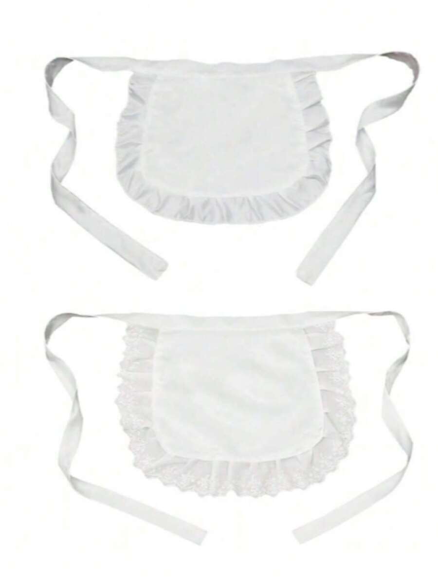 Maid Cosplay Apron Maid Cosplay Costume Half Apron Waitress Servant CostumeMaid Apron Cute Princess Style Apron Daily Bib Chinese Little Chef Apron - Multicolor - View 1