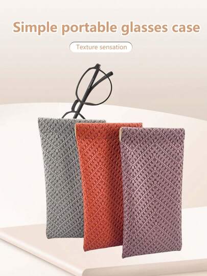 1pc Fashionable & Portable Scratch-Resistant Sunglasses/Eyeglasses Case, Minimalist Auto-Close Glasses Pouch Holder
