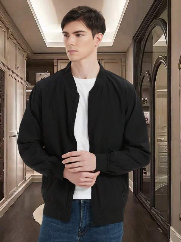 Veste bomber pour hommes MADHERO, coupe slim, légère, softshell, coupe-vent