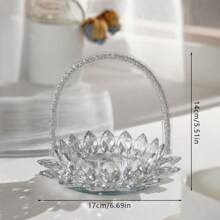 Neuer Stil zarter Kristall Blumenkorb Ornament, Handgehaltener Blumenkorb für Mädchen, Heimdekoration für Wohnzimmer, Schlafzimmer, Esszimmertisch, Dekoration für Frauen, Geschenk für Feiertage, geeignet für verschiedene Dekorszenarien