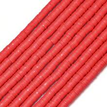 6mm 1/5/10 Strand Flat Round Polymer Clay Beads, Multicolor Loose Spacer Polymer Clay Beads For Jewelry Making, DIY Handmade Bracelet Necklace Jewelry Making Craft Supplies, Soft Clay Material, Art & Craft Beading Supplies