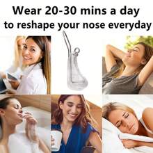 Clip nasal de silicona moldeador, herramienta de belleza para dar forma al puente de la nariz unisex, reutilizable, cómodo, elevador y realzador nasal para enderezar la nariz
