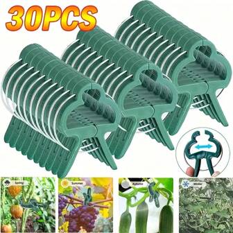 20 pièces Clips de support de plante de jardin en plastique ajustables et durables - Clips de fixation pour plantes grimpantes. Clips de support de jardin pour fleurs, vignes, légumes et tomates. Fabriqués en matériau plastique durable, avec des bras ajustables, une puissance de préhension ferme et une fonctionnalité réutilisable. Un outil nécessaire pour la croissance saine des plantes dans le jardinage.