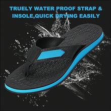 Men's Flip-Flops Non-Slip Bathroom Shower Shoes Cushioned Foam Indoor And Outdoor Toe-Post Sandals