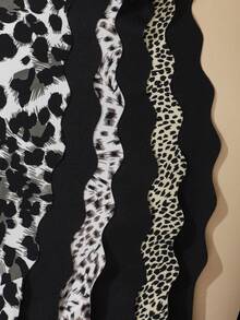 6 件套 - 女士豹纹无缝内裤，波浪边，优雅黑色时尚内衣 - 彩色 - 查看 3