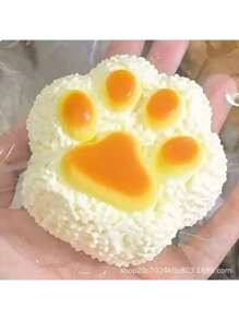1 pieza Juguete con forma de pata de gato de silicona, con textura de uva, de rebote lento, que alivia el estrés para niños/adultos, perfecto como regalo para niños/adultos en festividades como Navidad, Halloween, disponible en verde, morado, naranja, azul, rosa