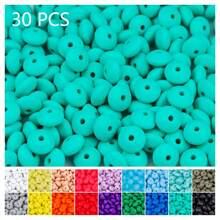 QYDCX Contas de lentilha de silicone faça você mesmo, 6/30/50/100/1800 peças, 12 mm, 30 cores, cordão faça você mesmo e contas acessórias