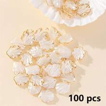 20/50/100pcs Acrylic Leaf & Flower Pendants, Transparent Leaf Charms For Jewelry Making, Bracelet Necklace Earrings DIY