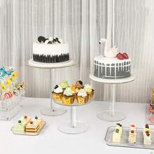 1 pieza Soporte para pastel de acrílico transparente, juego para decoración de postres y cupcakes, adecuado para exhibir pasteles en fiestas de cumpleaños, bodas, navidad y otros eventos