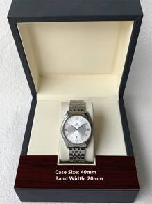 Pablo Raez 1 Stück Herrenaccessoires, Hochwertige Uhr, neue Luxusuhren-Markenware, IPx-versilbertes Edelstahlgehäuse, 50M wasserdicht, einfacher Kalender, schweres massives Stahlarmband, Modische Quarzuhr, gehobenes Niveau, AAA, Business-Uhr, Lehrergescenke, für täglichen Gebrauch, Vatertags-Geschenk, Geschenk für männliche Freunde, Vintage, Geburtstag, Abschluss, Hochzeit