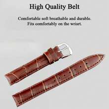 1pc Business Leather Belt Men's Watch 50M Waterproof Classic Business Formal Brown Leather Strap Gift Watch Accurate Timekeeping With Built-In Imported Quartz Movement Crystal Diamond Scale International Standard English Calendar Gifts For Men Birthday Souvenirs