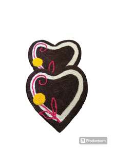 Tapetes Fru Fru Formato Flor Coração Malha Gel 2 Unidade MT 70CM - Preto - Visão 2