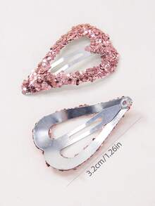 30 件/套彩色闪光心形按扣发夹，适合女婴的闪亮发夹，时尚公主发饰，适合日常使用