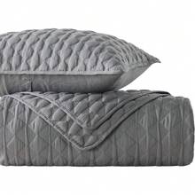 Dark Grey Quilt King Size Bedding Sets With Pillow Shams, Lightweight Soft Bedspread Coverlet, Quilted Blanket Thin Comforter Bed Cover, All Season Spring Summer, 3 Pieces, 104x90 Inches - 深灰色 - 查看 7