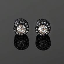 1 Pair Copper Inlaid Natural Zirconia Magnetic Clip-On Earrings, Suitable For Non-Pierced Ears, Perfect Gift For Family And Friends